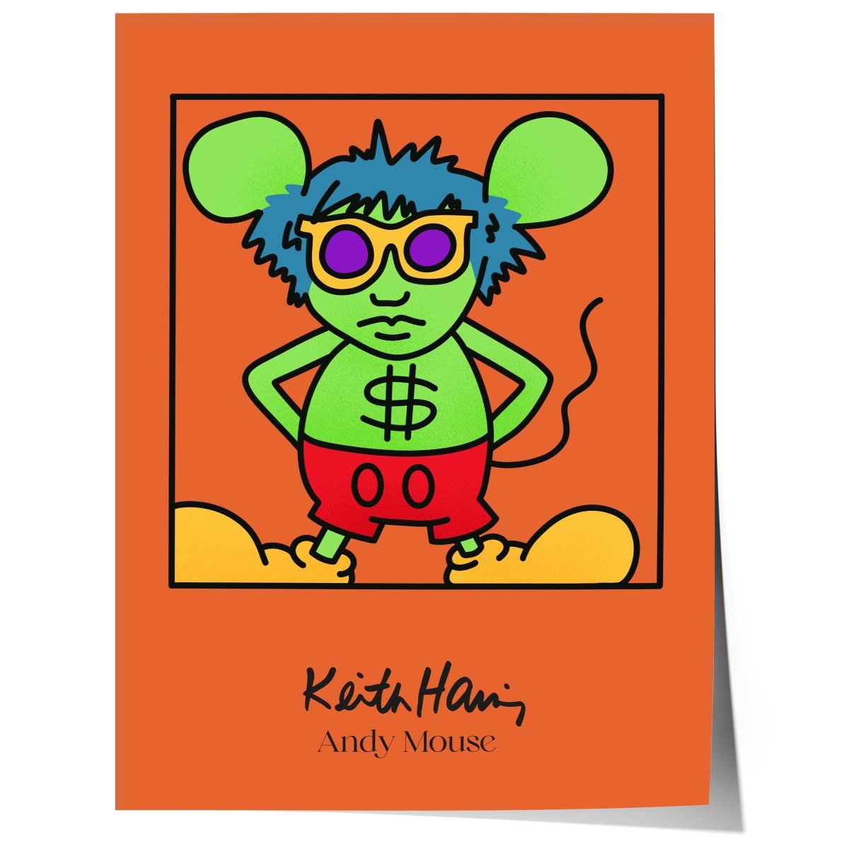 Andy Mouse Stil Pop Art Figur Poster · Bunte Cartoon Illustration · Moderne Street Art Grafik · Print ohne Rahmen - justgoodmood