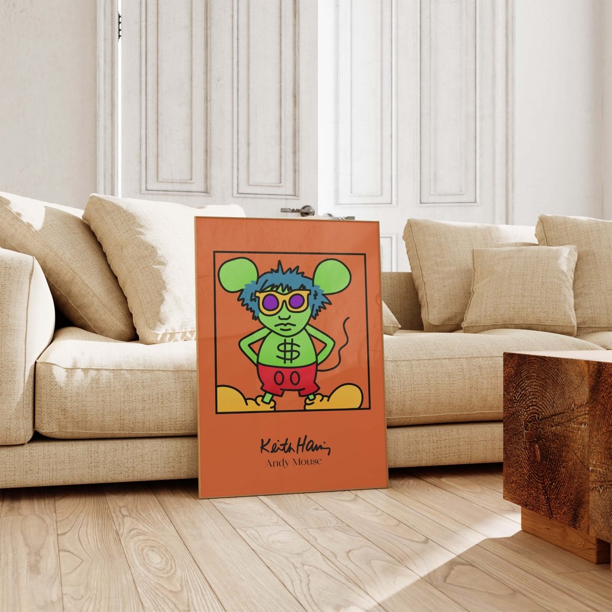 Andy Mouse Stil Pop Art Figur Poster · Bunte Cartoon Illustration · Moderne Street Art Grafik · Print ohne Rahmen - justgoodmood