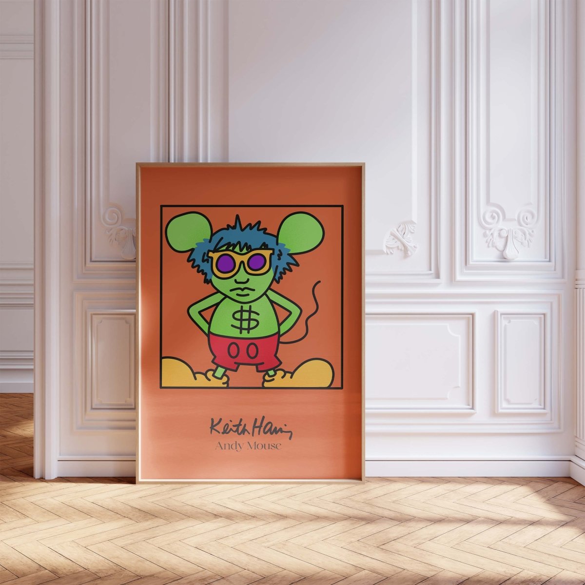 Andy Mouse Stil Pop Art Figur Poster · Bunte Cartoon Illustration · Moderne Street Art Grafik · Print ohne Rahmen - justgoodmood
