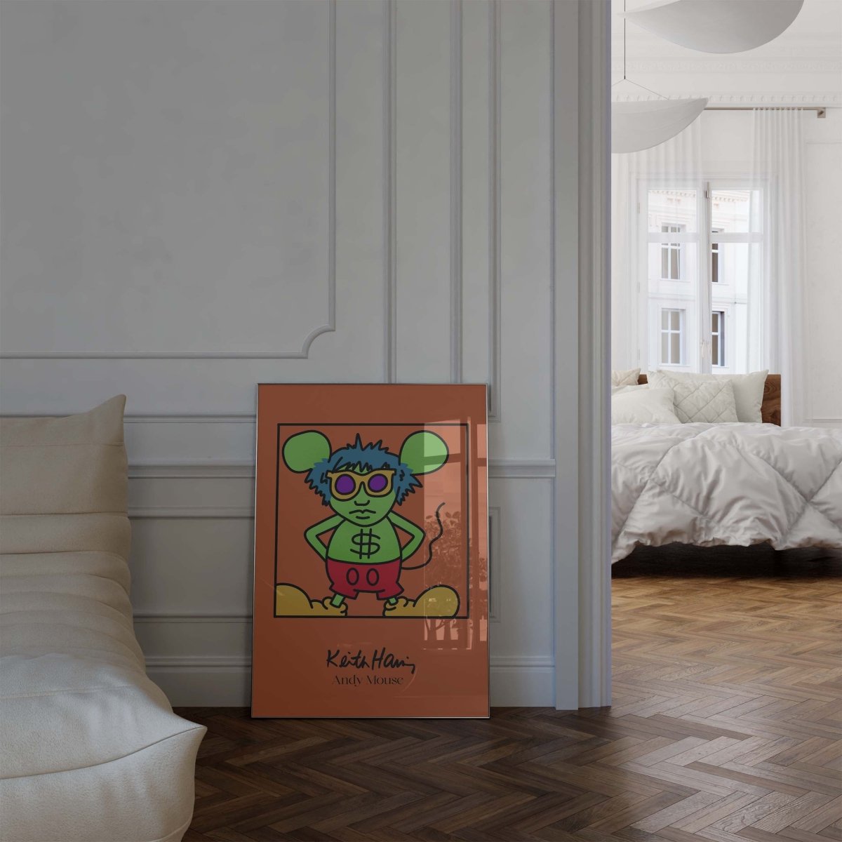 Andy Mouse Stil Pop Art Figur Poster · Bunte Cartoon Illustration · Moderne Street Art Grafik · Print ohne Rahmen - justgoodmood