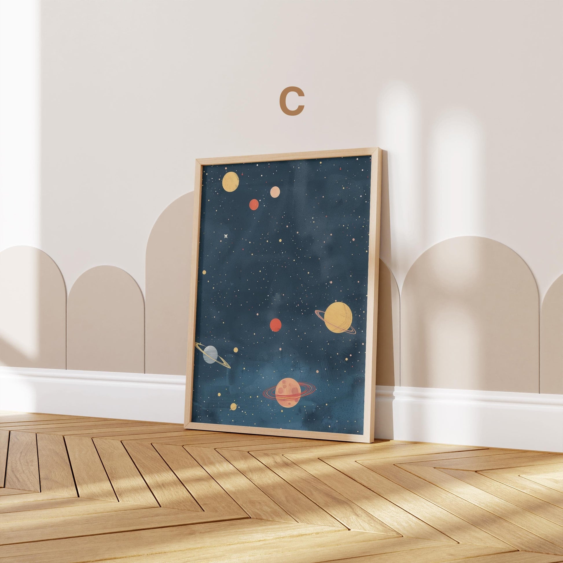 Astronaut Poster Kinderzimmer · Geschenkidee für Kinder · Kinderzimmer Deko · Weltraum Rakete & Planeten · Deko Print ohne Rahmen - justgoodmood