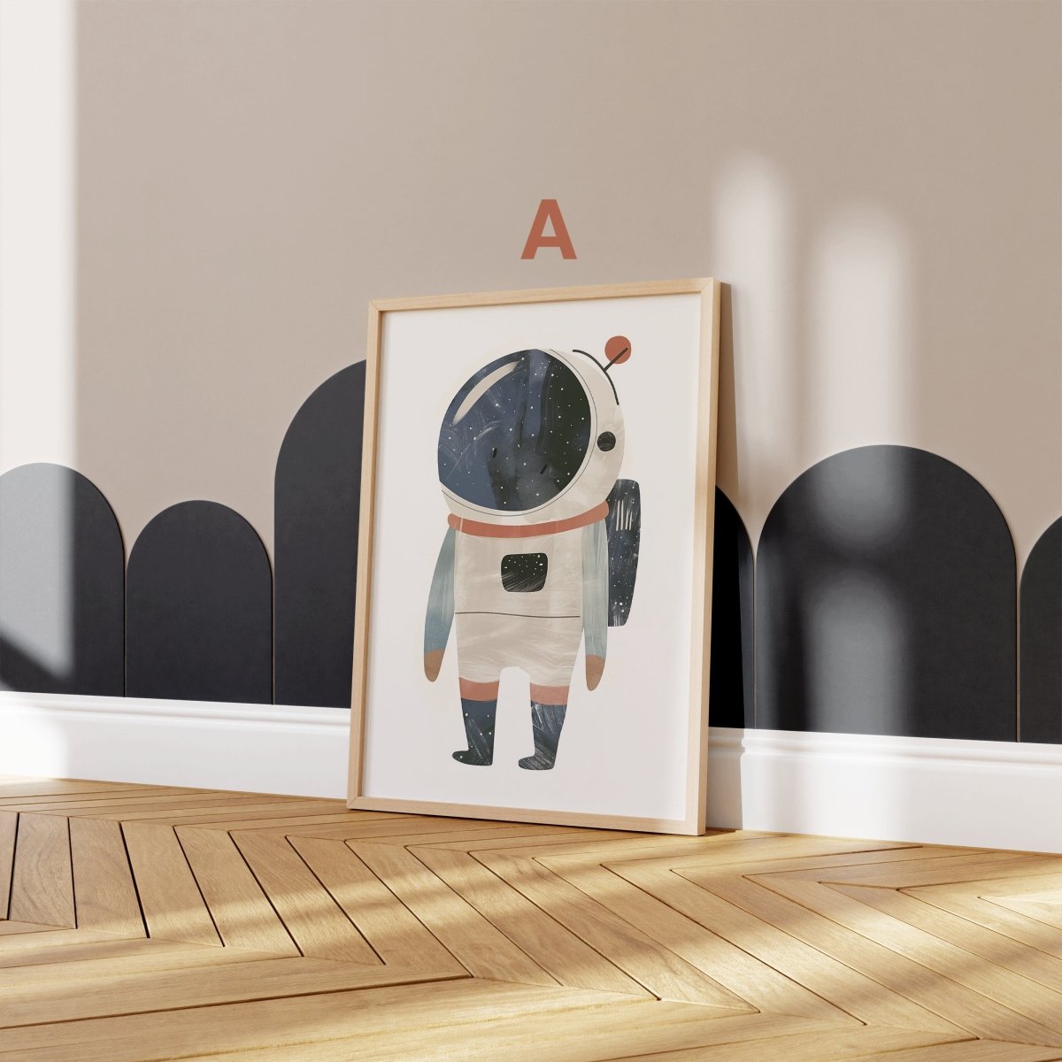 Astronaut Poster Kinderzimmer · Geschenkidee für Kinder · Kinderzimmer Deko · Weltraum Rakete & Planeten · Deko Print ohne Rahmen - justgoodmood