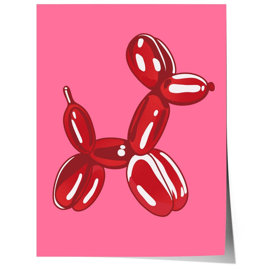 Balloon Dog Skulptur Poster · Pop Art Hund Illustration · Moderne Minimalistische Kunst · Print ohne Rahmen - justgoodmood