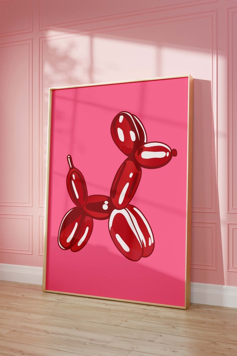 Balloon Dog Skulptur Poster · Pop Art Hund Illustration · Moderne Minimalistische Kunst · Print ohne Rahmen - justgoodmood