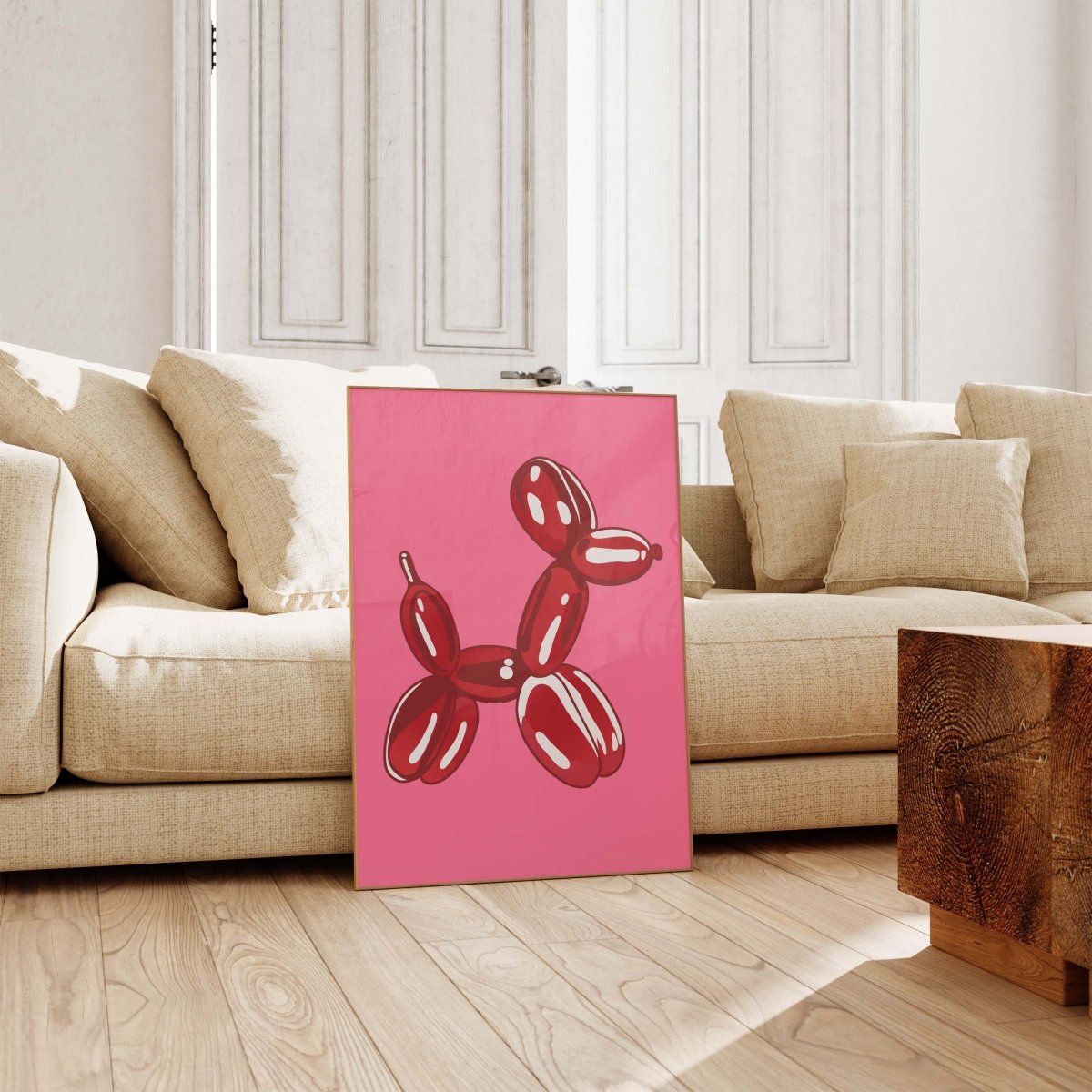 Balloon Dog Skulptur Poster · Pop Art Hund Illustration · Moderne Minimalistische Kunst · Print ohne Rahmen - justgoodmood