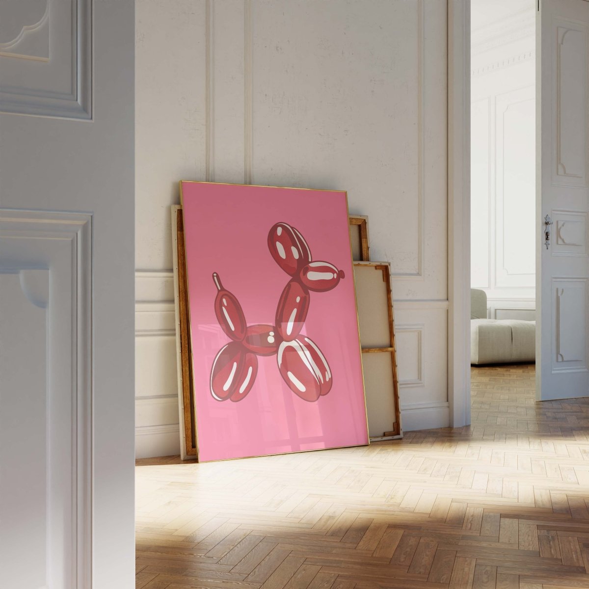 Balloon Dog Skulptur Poster · Pop Art Hund Illustration · Moderne Minimalistische Kunst · Print ohne Rahmen - justgoodmood