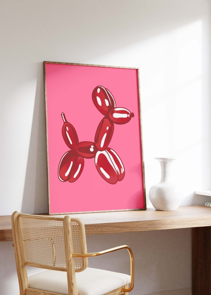 Balloon Dog Skulptur Poster · Pop Art Hund Illustration · Moderne Minimalistische Kunst · Print ohne Rahmen - justgoodmood