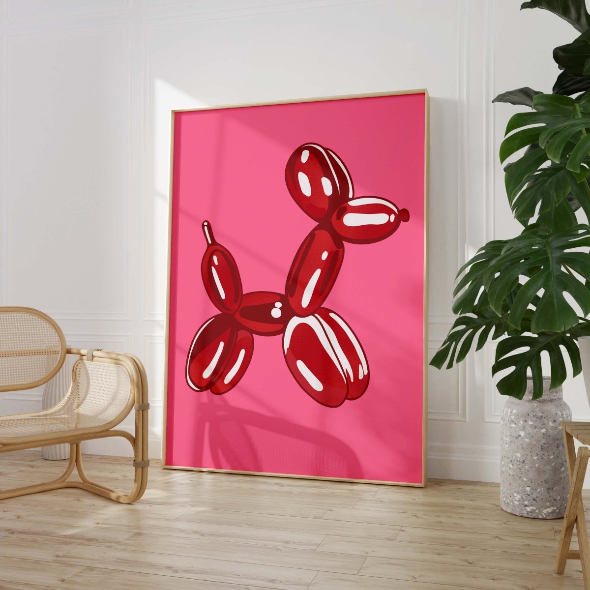 Balloon Dog Skulptur Poster · Pop Art Hund Illustration · Moderne Minimalistische Kunst · Print ohne Rahmen - justgoodmood