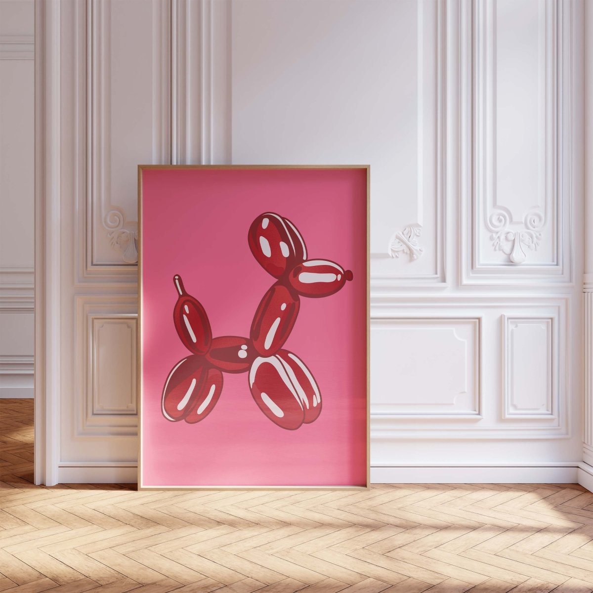 Balloon Dog Skulptur Poster · Pop Art Hund Illustration · Moderne Minimalistische Kunst · Print ohne Rahmen - justgoodmood