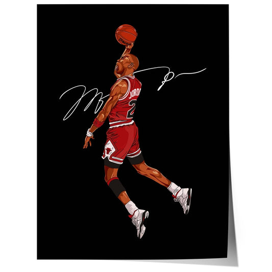 Basketball Dunk Poster · Iconic Jump Shot Illustration · Chicago Style Sport Art · Urban Pop Art Design · Moderne Wandkunst · Print ohne Rahmen - justgoodmood