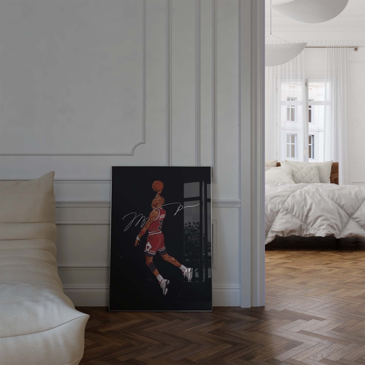 Basketball Dunk Poster · Iconic Jump Shot Illustration · Chicago Style Sport Art · Urban Pop Art Design · Moderne Wandkunst · Print ohne Rahmen - justgoodmood