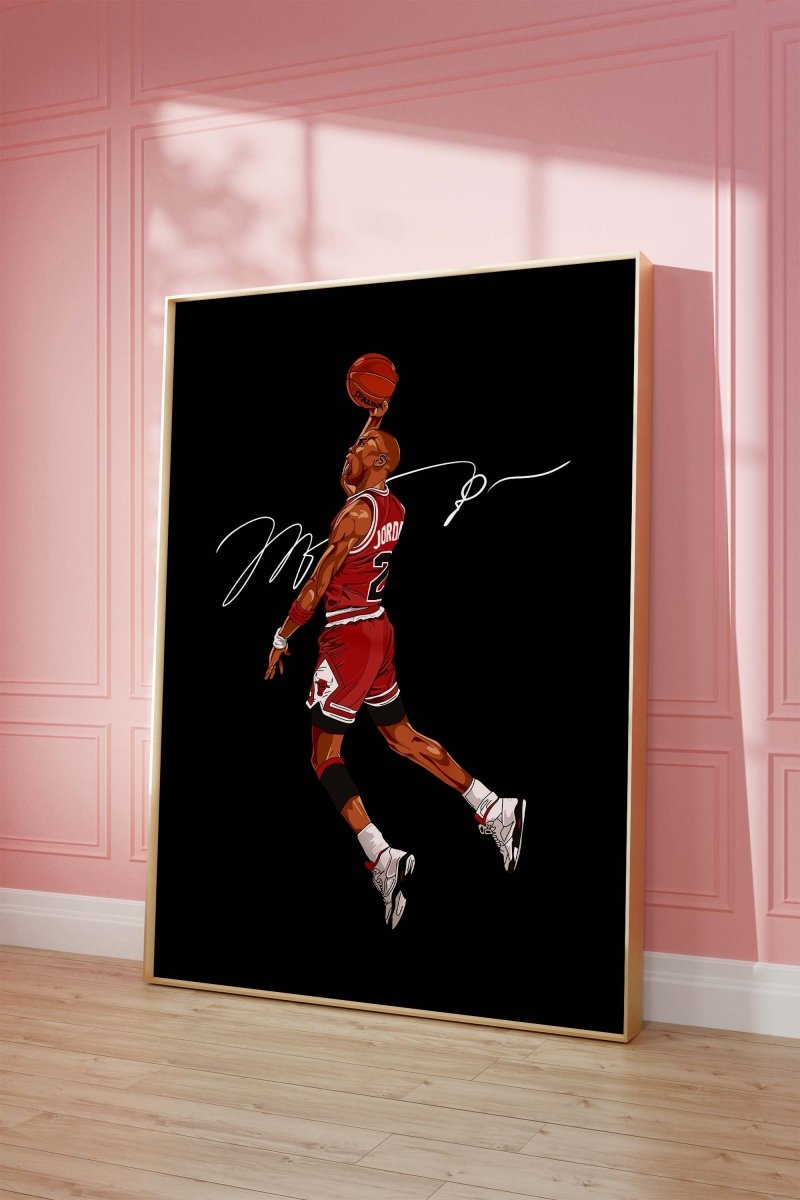 Basketball Dunk Poster · Iconic Jump Shot Illustration · Chicago Style Sport Art · Urban Pop Art Design · Moderne Wandkunst · Print ohne Rahmen - justgoodmood