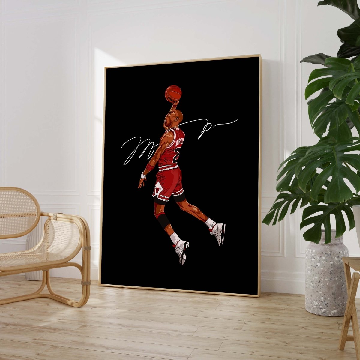 Basketball Dunk Poster · Iconic Jump Shot Illustration · Chicago Style Sport Art · Urban Pop Art Design · Moderne Wandkunst · Print ohne Rahmen - justgoodmood