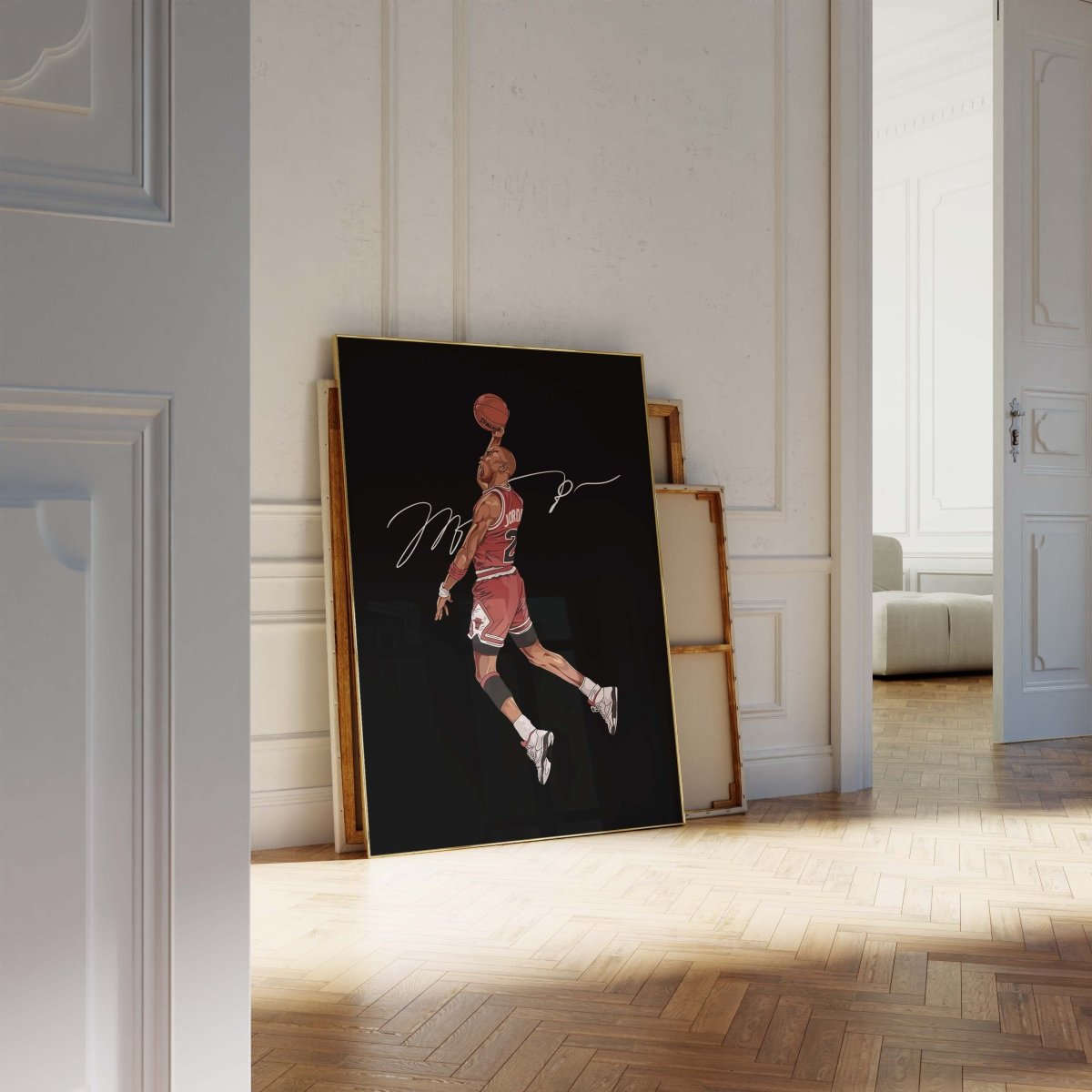 Basketball Dunk Poster · Iconic Jump Shot Illustration · Chicago Style Sport Art · Urban Pop Art Design · Moderne Wandkunst · Print ohne Rahmen - justgoodmood