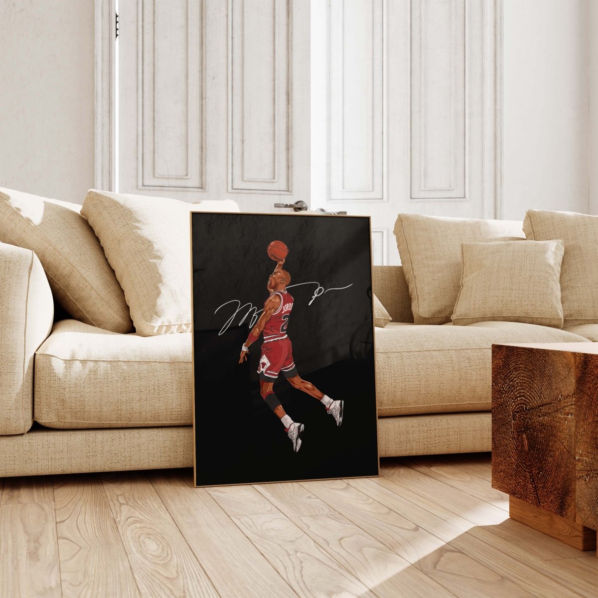Basketball Dunk Poster · Iconic Jump Shot Illustration · Chicago Style Sport Art · Urban Pop Art Design · Moderne Wandkunst · Print ohne Rahmen - justgoodmood