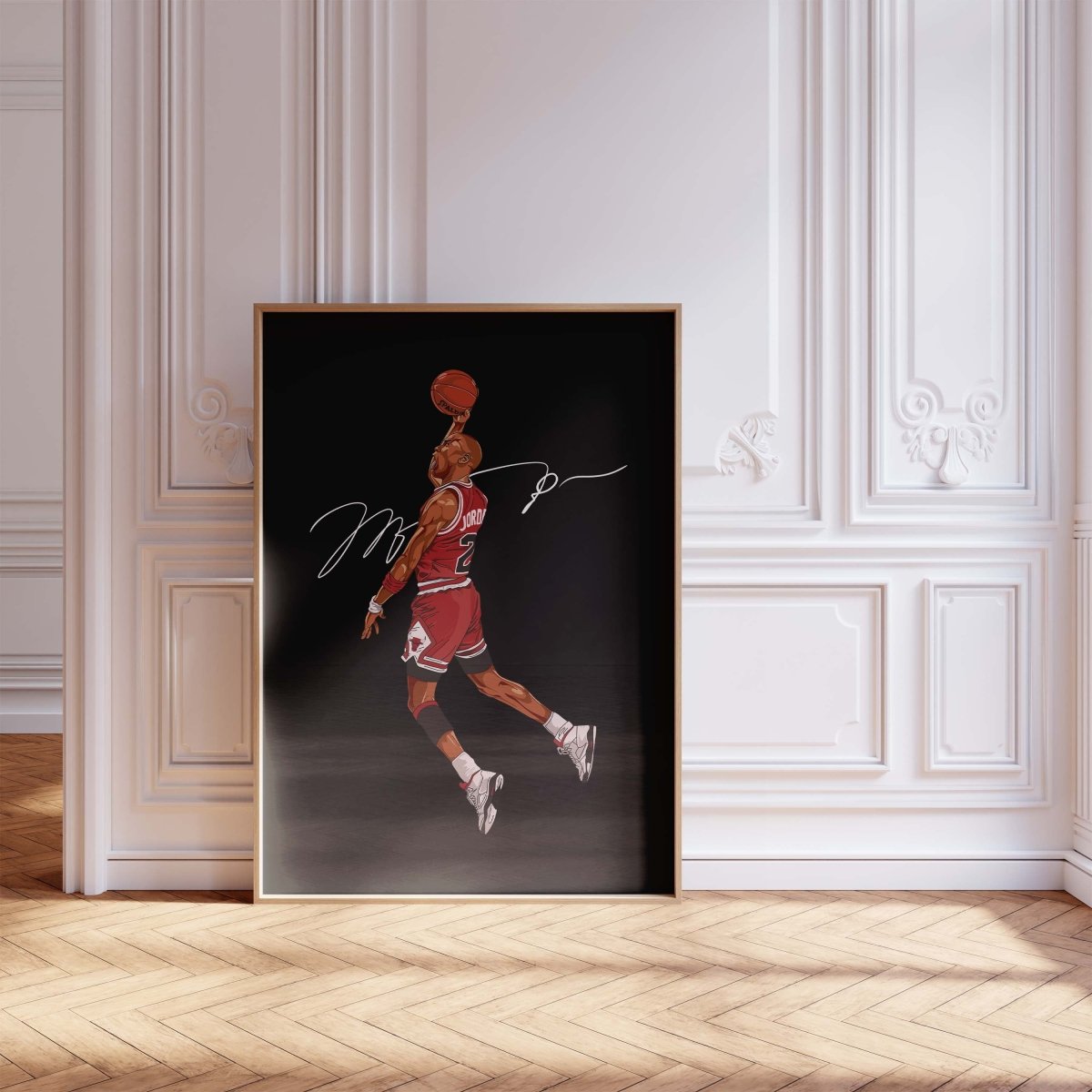Basketball Dunk Poster · Iconic Jump Shot Illustration · Chicago Style Sport Art · Urban Pop Art Design · Moderne Wandkunst · Print ohne Rahmen - justgoodmood