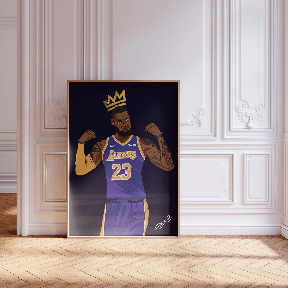 Basketball King Poster · Crown Athlete Illustration · Lakers Style Pop Art · Urban Sport Design · Moderne Wandkunst · Print ohne Rahmen - justgoodmood