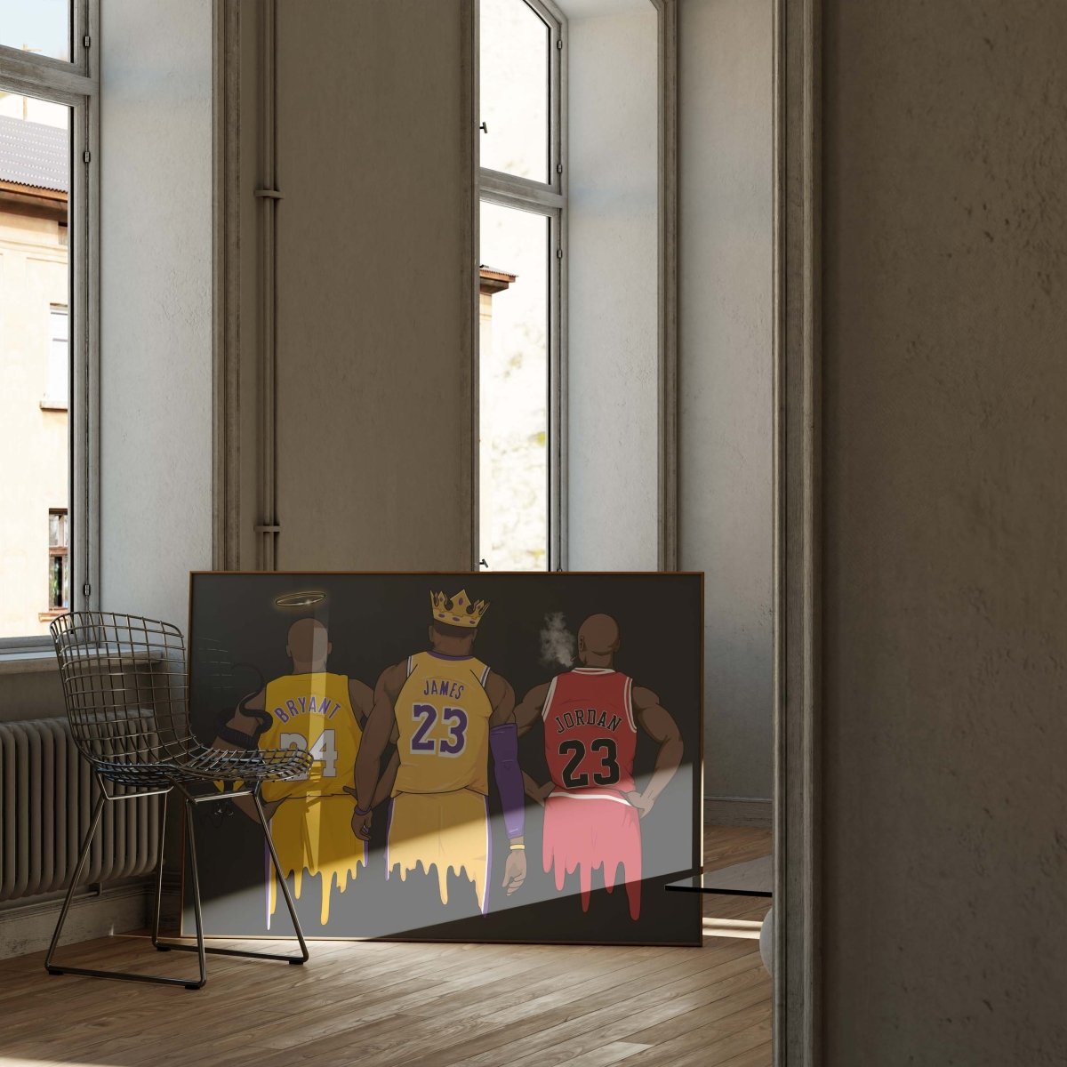 Basketball Legends Trio Poster · Street Art Illustration · Pop Art Sport Design · Urban Athlete Artwork · Moderne Wandkunst · Print ohne Rahmen - justgoodmood