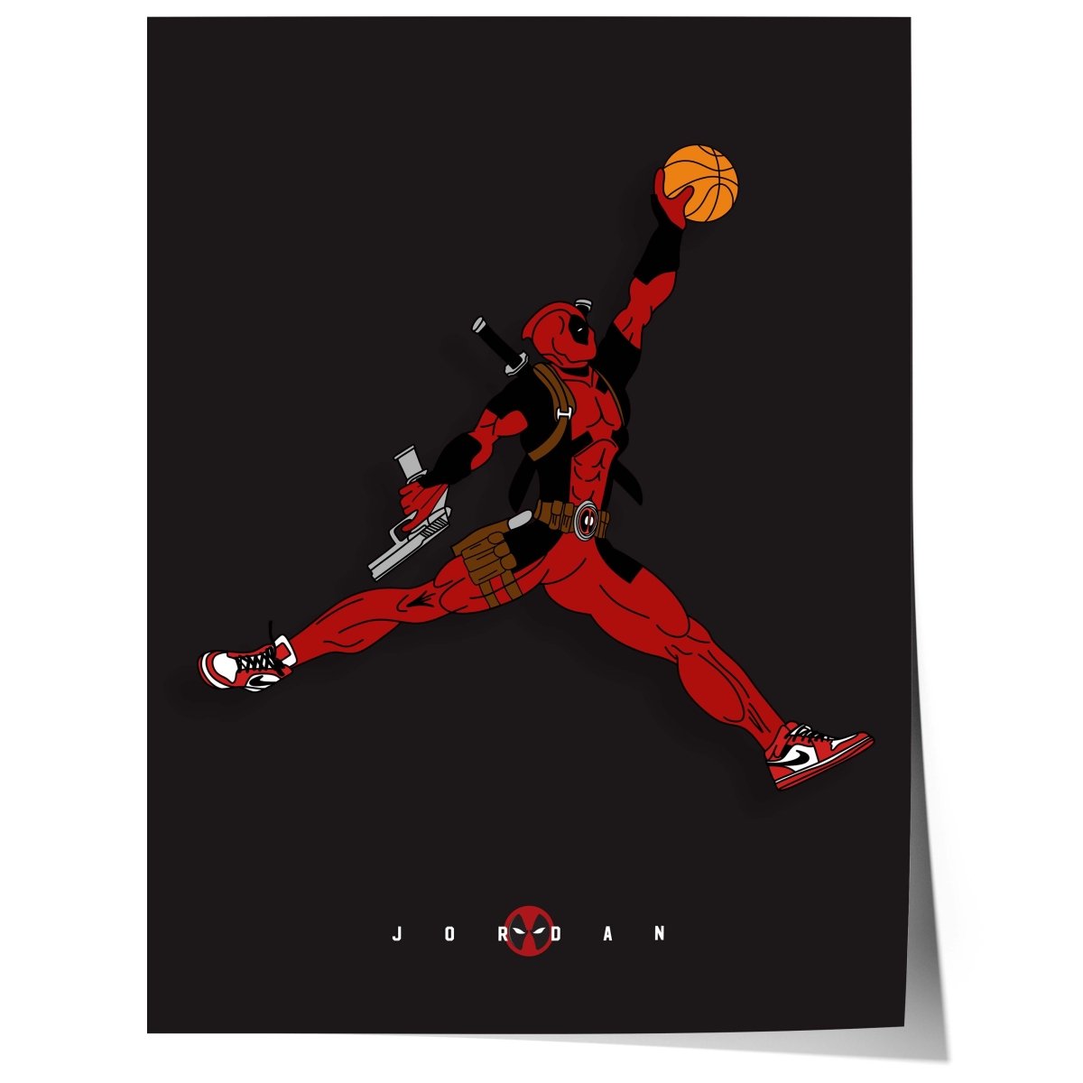 Basketball Superheld Illustration · Pop Art Comic Stil · Moderne Film Charakter Grafik · Print ohne Rahmen - justgoodmood