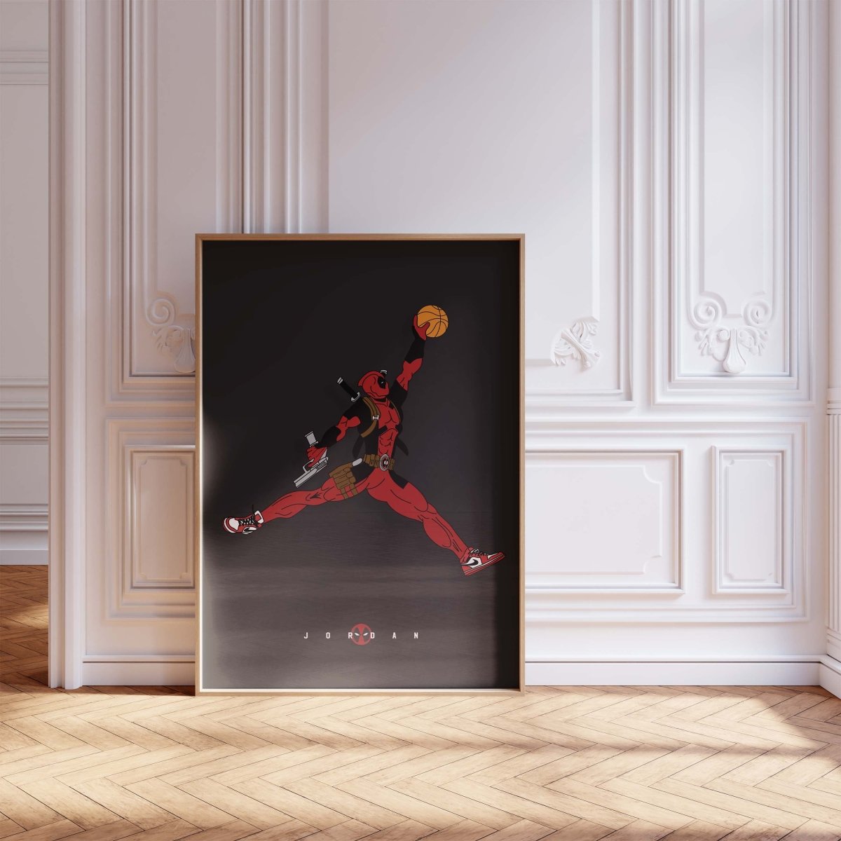 Basketball Superheld Illustration · Pop Art Comic Stil · Moderne Film Charakter Grafik · Print ohne Rahmen - justgoodmood