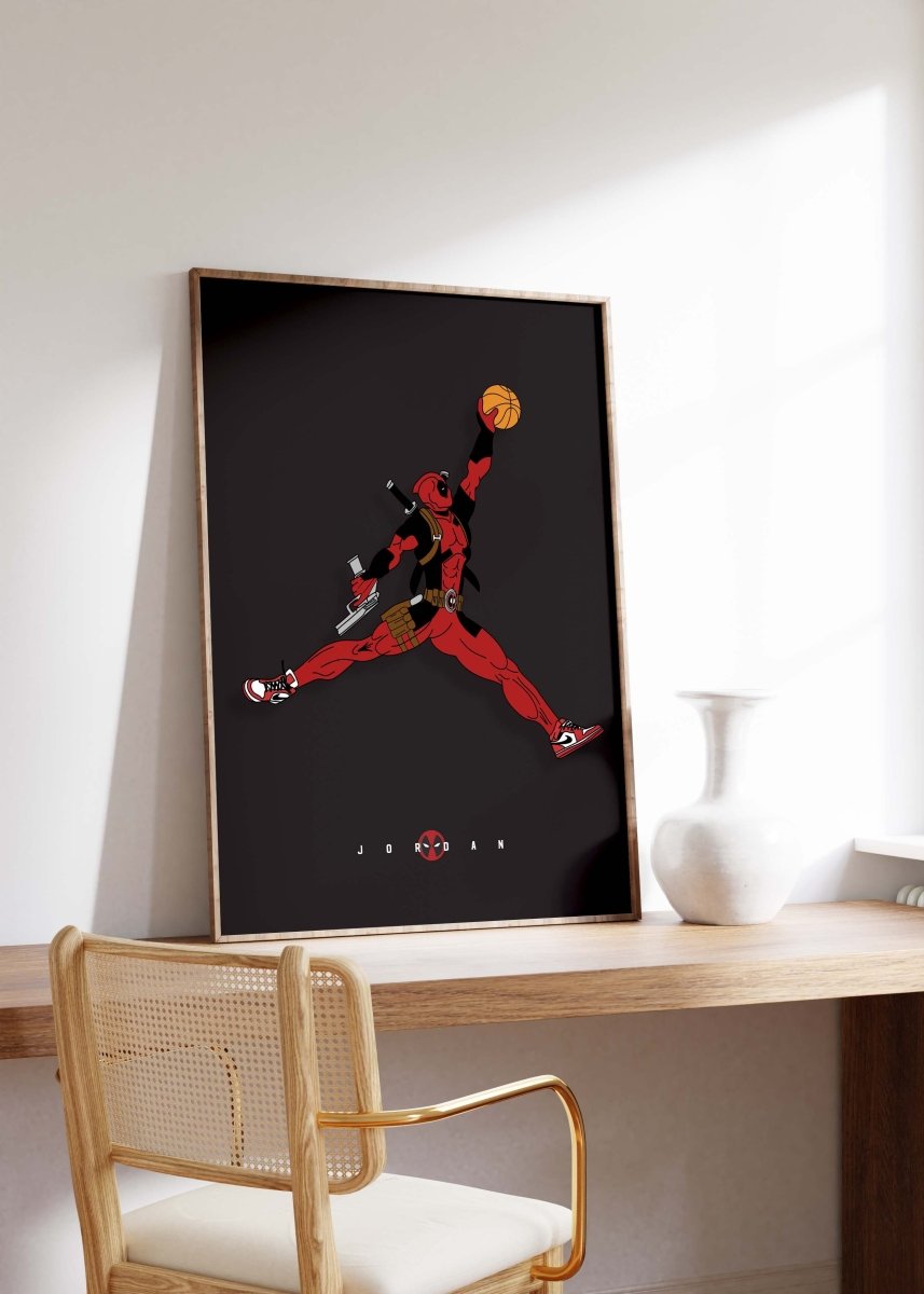 Basketball Superheld Illustration · Pop Art Comic Stil · Moderne Film Charakter Grafik · Print ohne Rahmen - justgoodmood