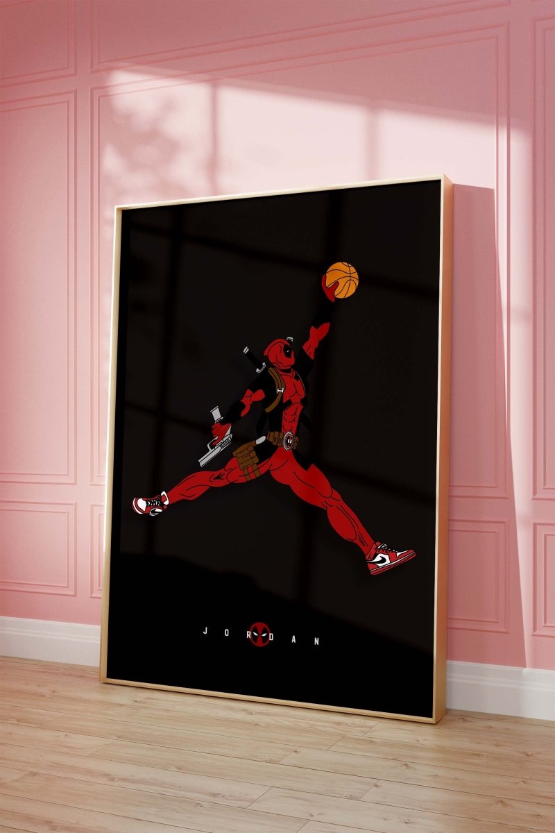 Basketball Superheld Illustration · Pop Art Comic Stil · Moderne Film Charakter Grafik · Print ohne Rahmen - justgoodmood