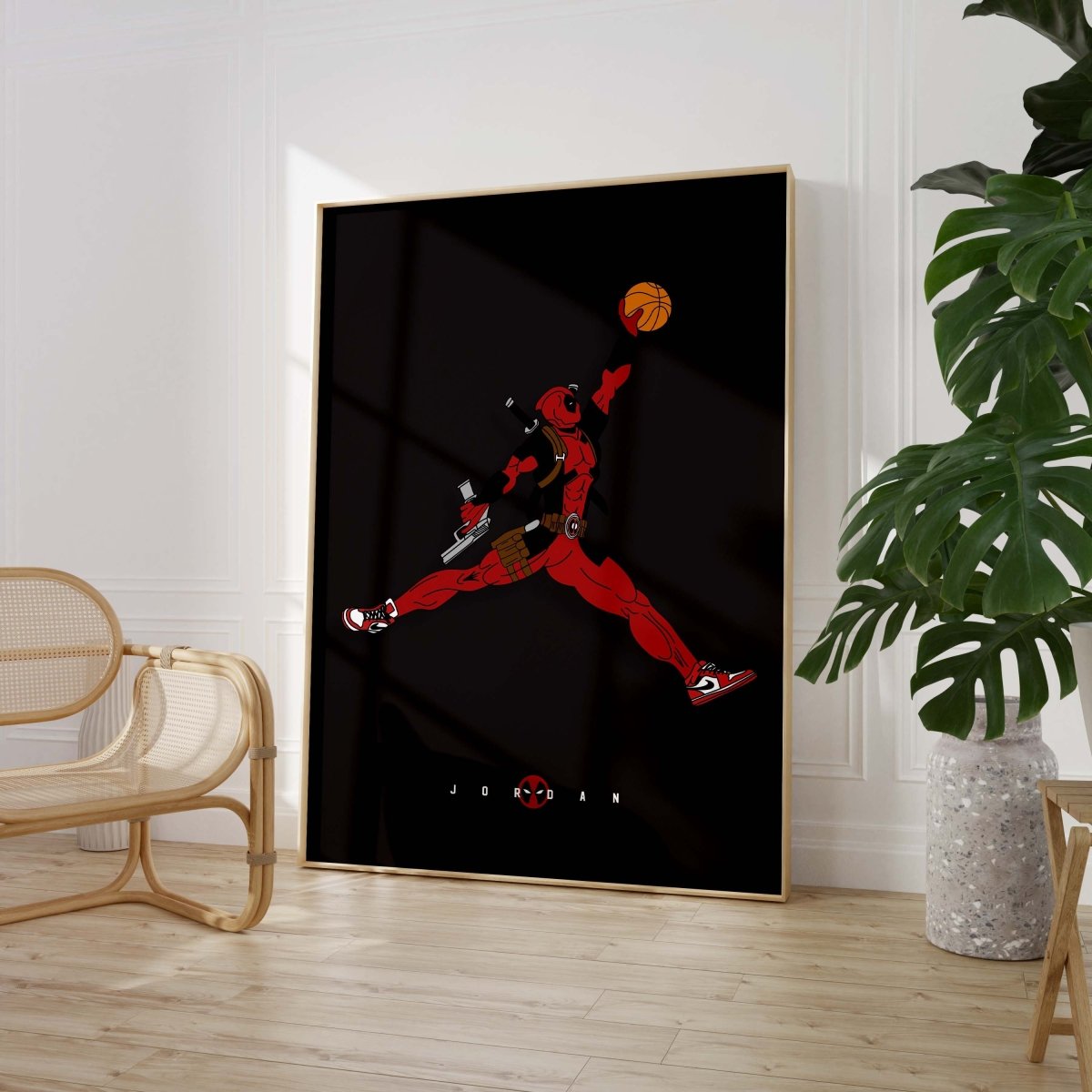 Basketball Superheld Illustration · Pop Art Comic Stil · Moderne Film Charakter Grafik · Print ohne Rahmen - justgoodmood