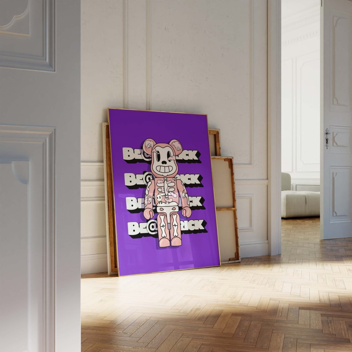 Bearbrick Stil Figur Poster · Pop Art Designer Toy Illustration · Moderne Street Art Grafik · Print ohne Rahmen - justgoodmood