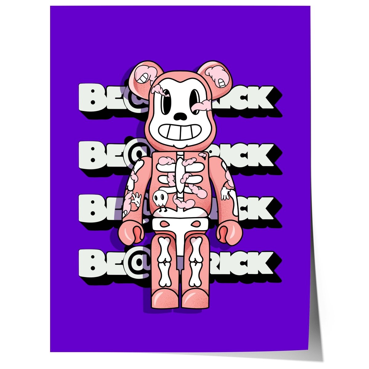 Bearbrick Stil Figur Poster · Pop Art Designer Toy Illustration · Moderne Street Art Grafik · Print ohne Rahmen - justgoodmood