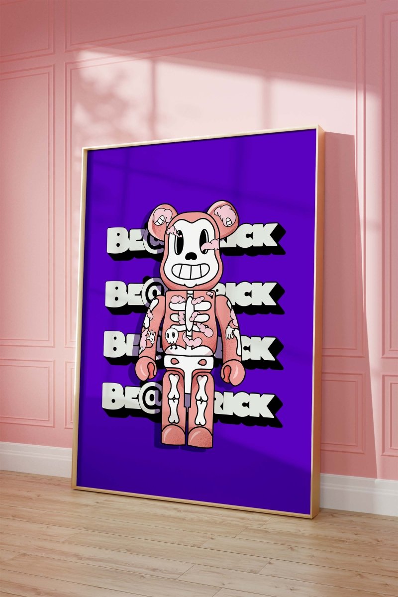 Bearbrick Stil Figur Poster · Pop Art Designer Toy Illustration · Moderne Street Art Grafik · Print ohne Rahmen - justgoodmood