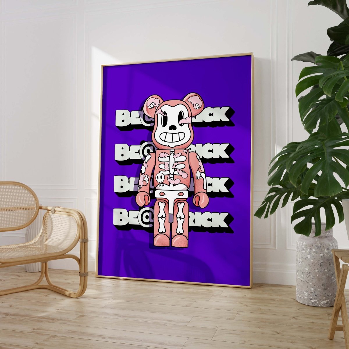 Bearbrick Stil Figur Poster · Pop Art Designer Toy Illustration · Moderne Street Art Grafik · Print ohne Rahmen - justgoodmood