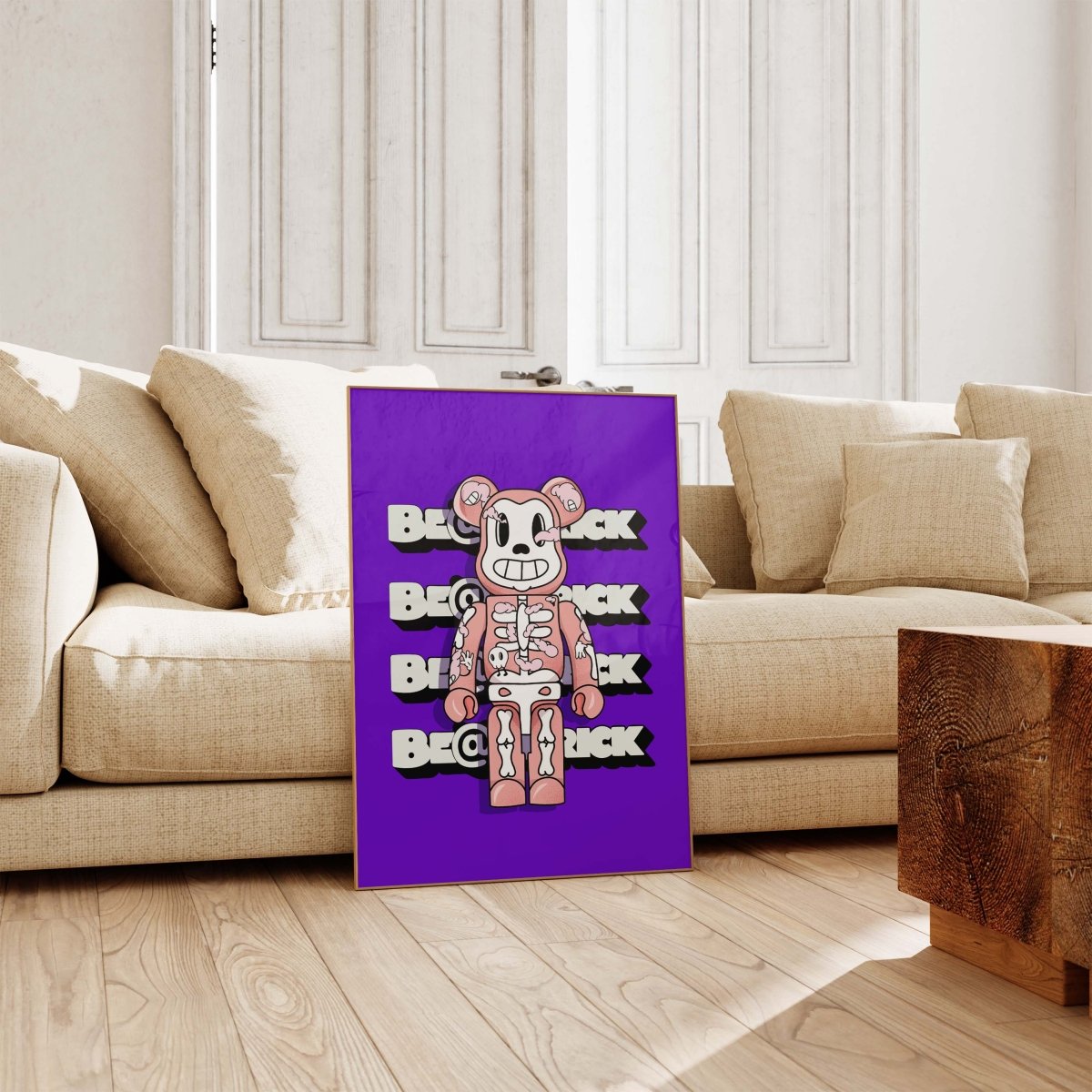 Bearbrick Stil Figur Poster · Pop Art Designer Toy Illustration · Moderne Street Art Grafik · Print ohne Rahmen - justgoodmood