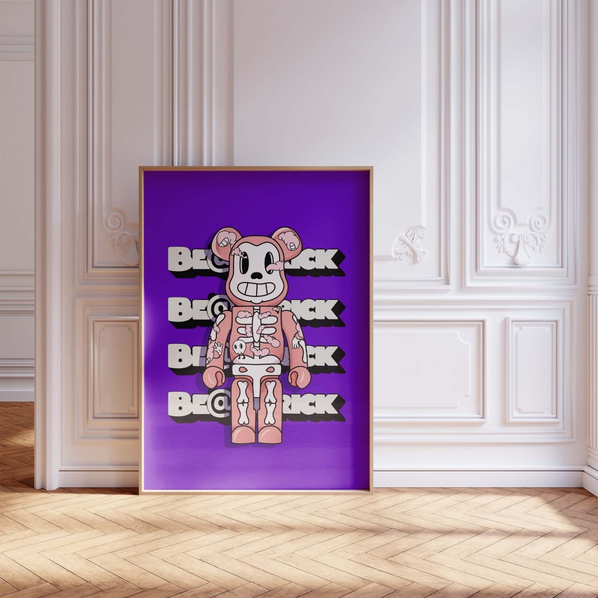 Bearbrick Stil Figur Poster · Pop Art Designer Toy Illustration · Moderne Street Art Grafik · Print ohne Rahmen - justgoodmood