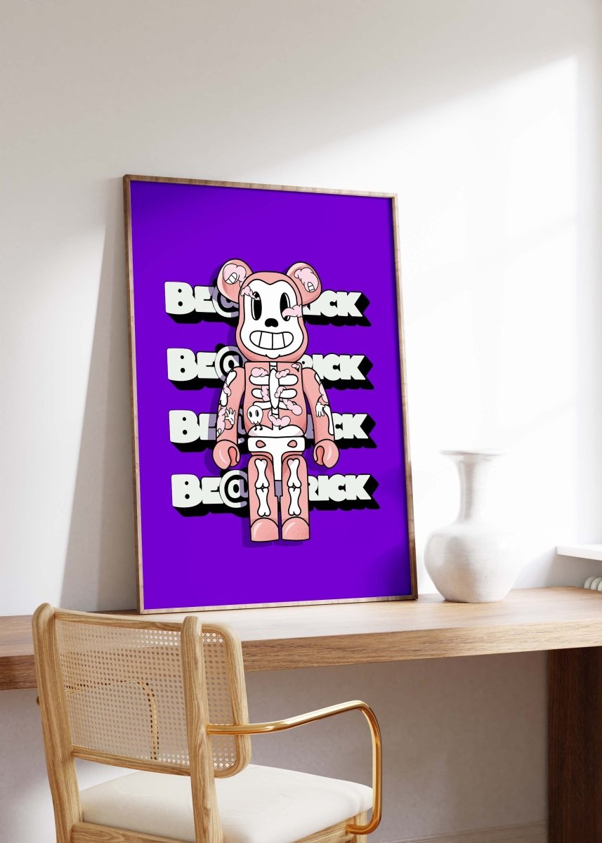 Bearbrick Stil Figur Poster · Pop Art Designer Toy Illustration · Moderne Street Art Grafik · Print ohne Rahmen - justgoodmood