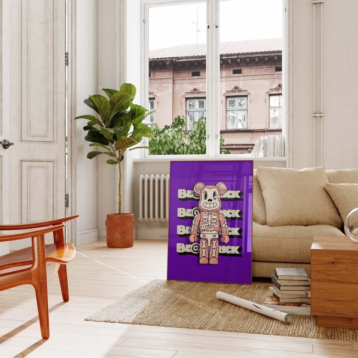 Bearbrick Stil Figur Poster · Pop Art Designer Toy Illustration · Moderne Street Art Grafik · Print ohne Rahmen - justgoodmood