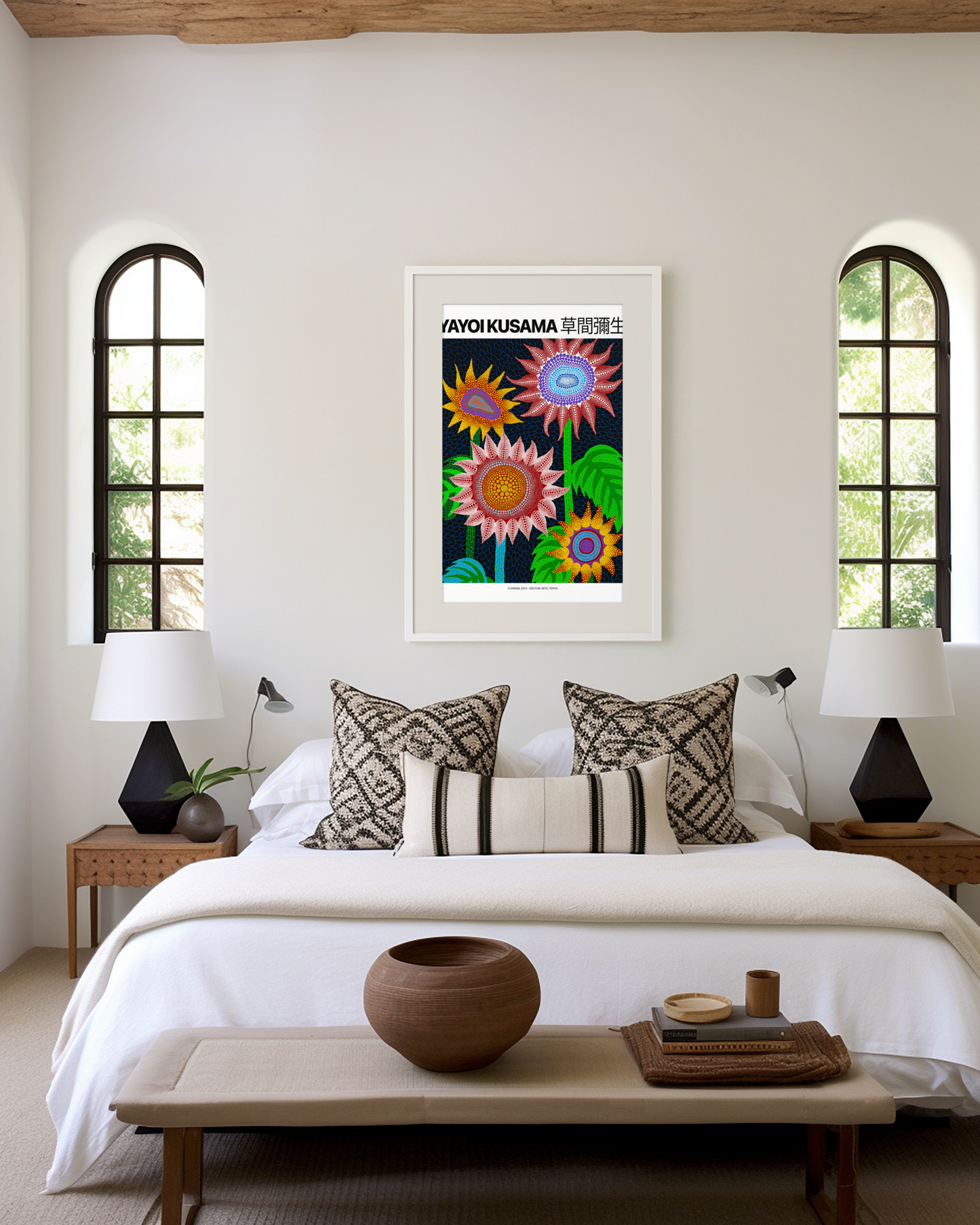 Kunst Poster · Geschenkidee · Yayoi Kusama Blumen Kürbis Pop Art Japanische Zeitgenössische Kunst · Dekoprint ohne Rahmen