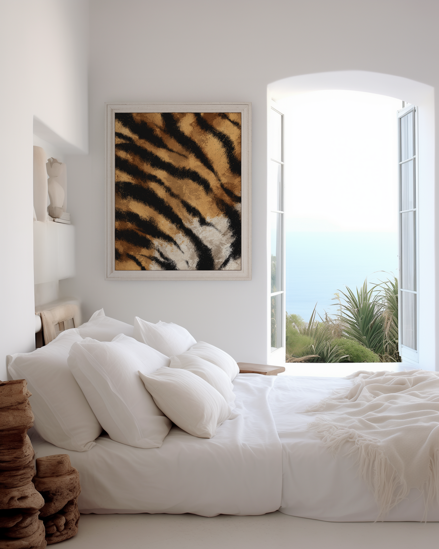 Tiermuster Poster · Geschenkidee · Tierfell Muster Wildtiere Leopard und Tiger Texturen · Dekoprint ohne Rahmen