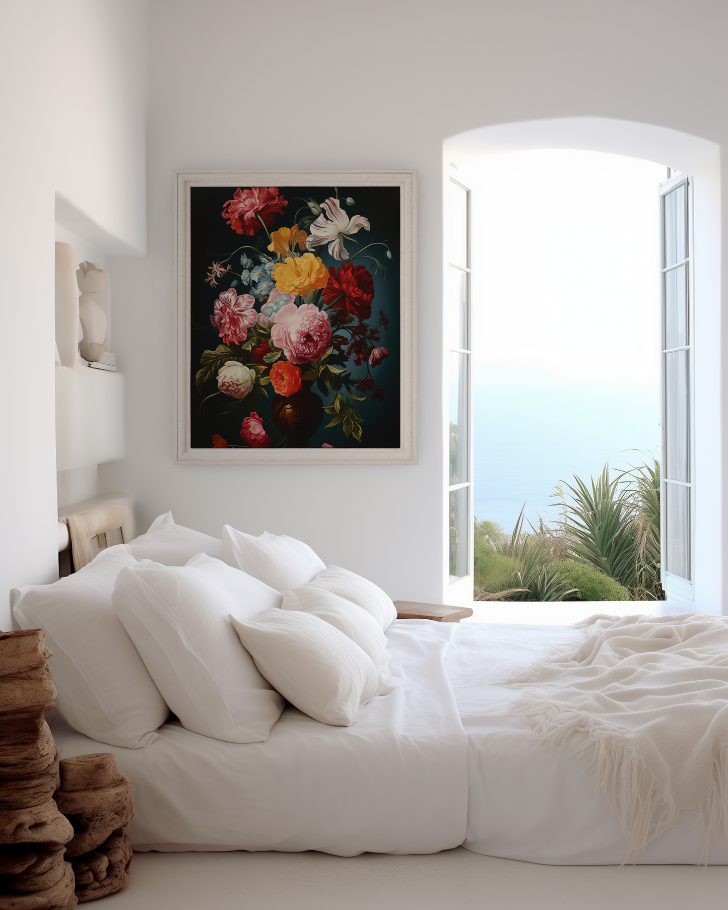 Moderne Kunst Poster · Geschenkidee · Elegante Blumenvase und Florale Wandkunst · Dekoprint ohne Rahmen