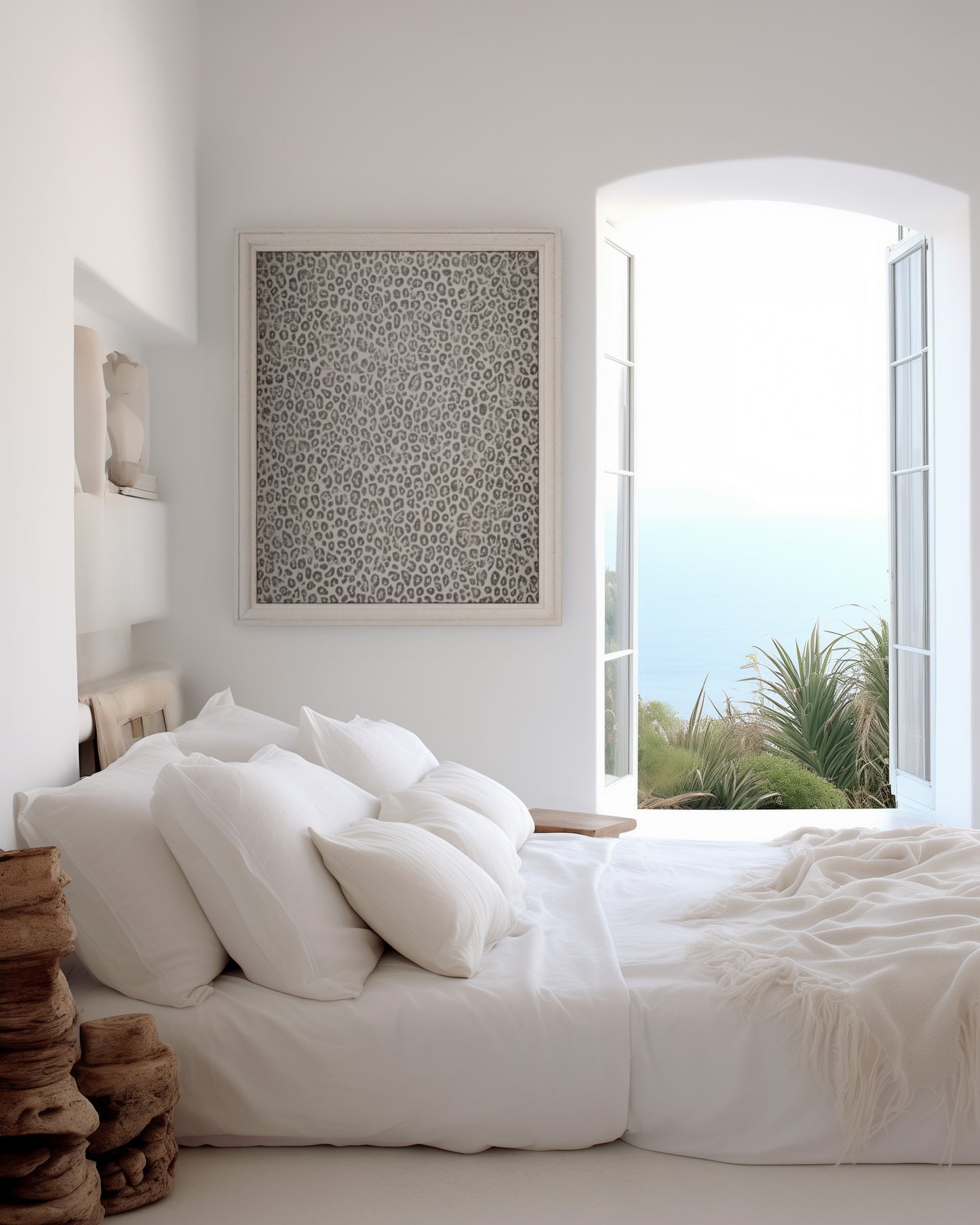 Tiermuster Poster · Geschenkidee · Monochrome und Braune Tierfell Muster Leopard Flecken und Tiger Texturen · Dekoprint ohne Rahmen