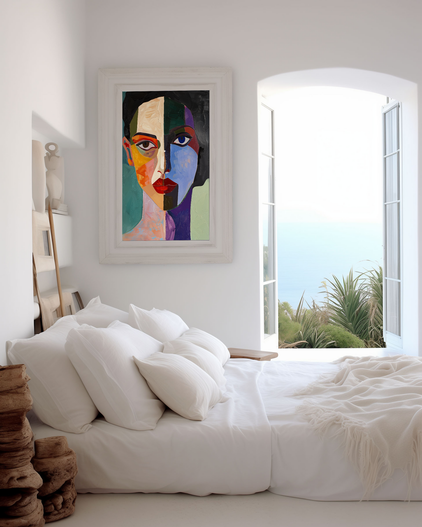 Abstrakte Portrait Poster · Geschenkidee · Mediterrane Landschaft · Dekoprint ohne Rahmen