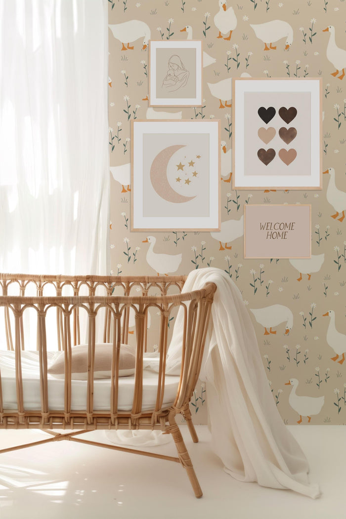 BEIGE Boho Poster Babyzimmer – Premium Baumwolle