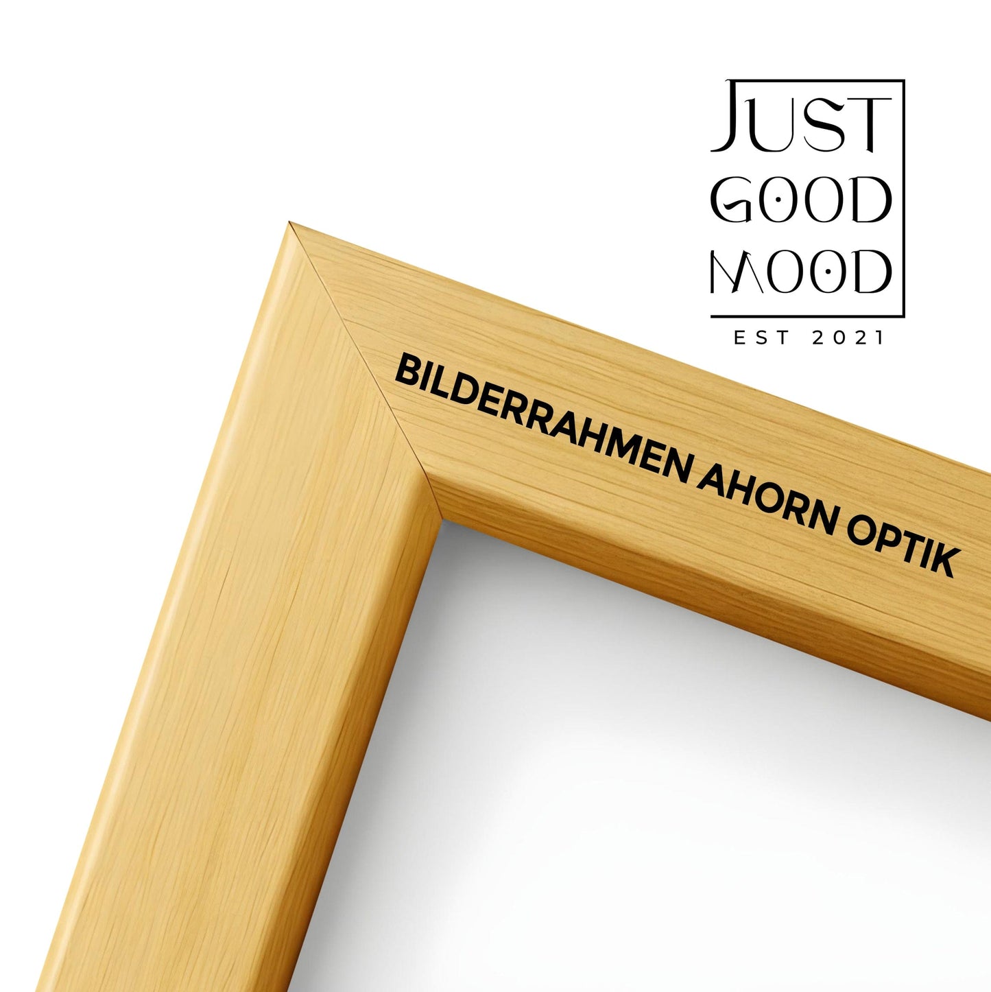 Bilderrahmen aus stabilem MDF - Holz mit Acrylglas – Weiß Schwarz Ahorn Eiche · mit gratis Nägeln - justgoodmood