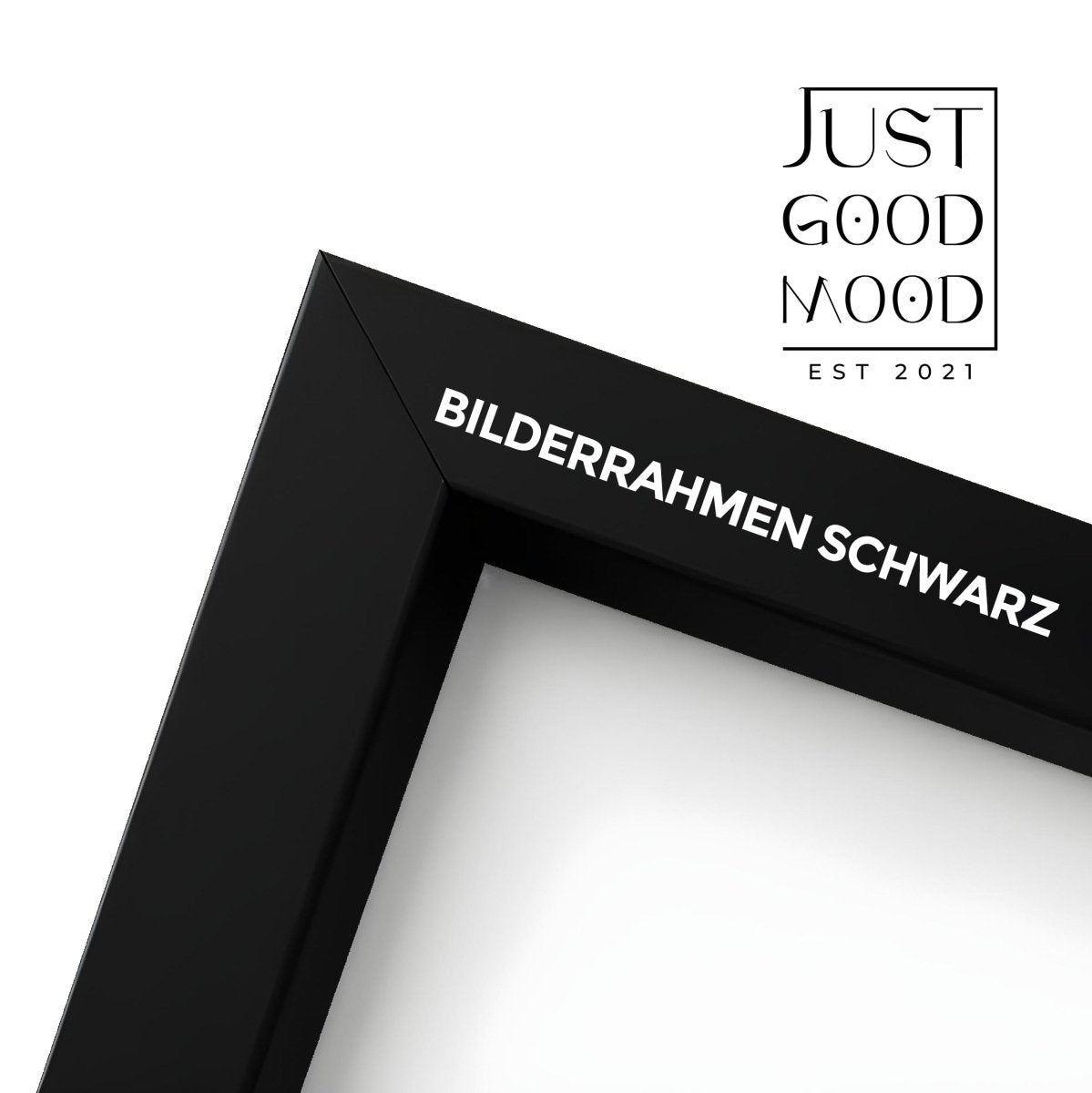 Bilderrahmen aus stabilem MDF - Holz mit Acrylglas – Weiß Schwarz Ahorn Eiche · mit gratis Nägeln - justgoodmood