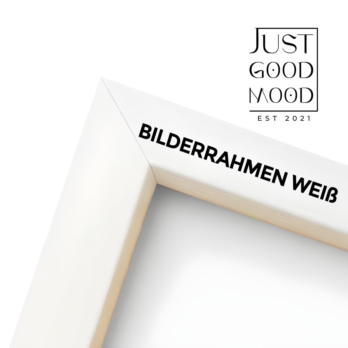 Bilderrahmen aus stabilem MDF - Holz mit Acrylglas – Weiß Schwarz Ahorn Eiche · mit gratis Nägeln - justgoodmood