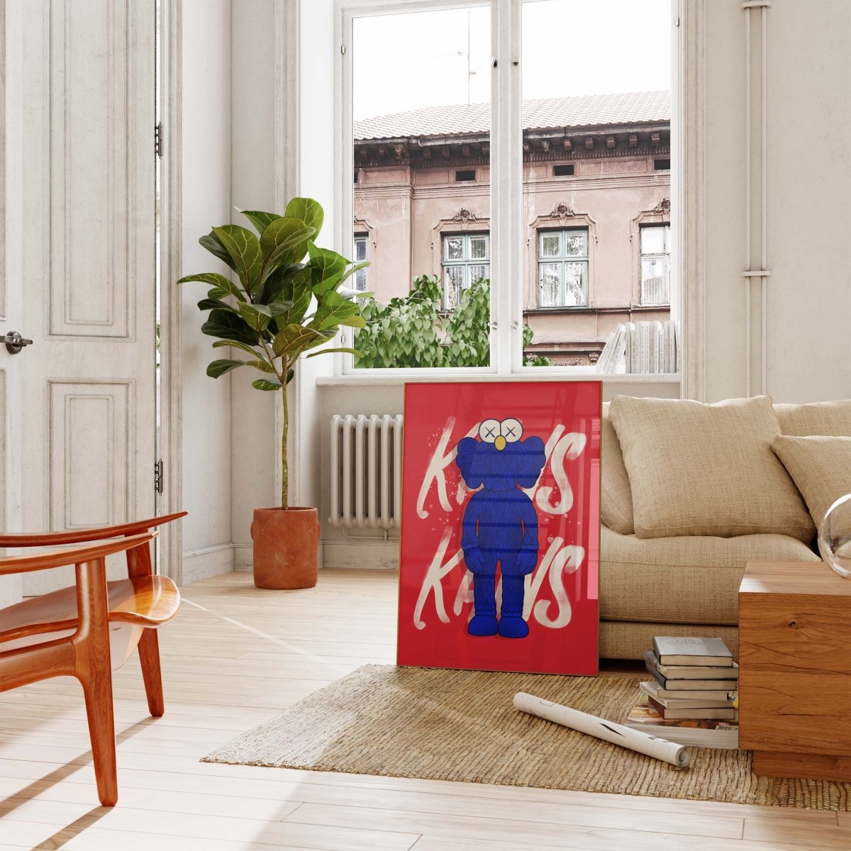 Blaue Street Art Figur Poster · Urban Pop Art Charakter Illustration · Moderne Graffiti Kunst · Print ohne Rahmen - justgoodmood