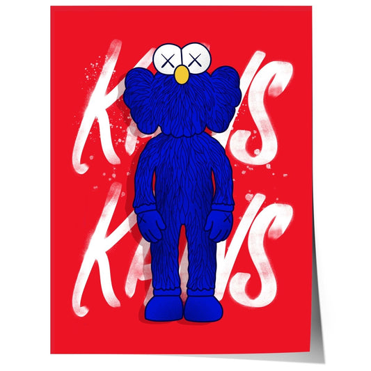 Blaue Street Art Figur Poster · Urban Pop Art Charakter Illustration · Moderne Graffiti Kunst · Print ohne Rahmen - justgoodmood