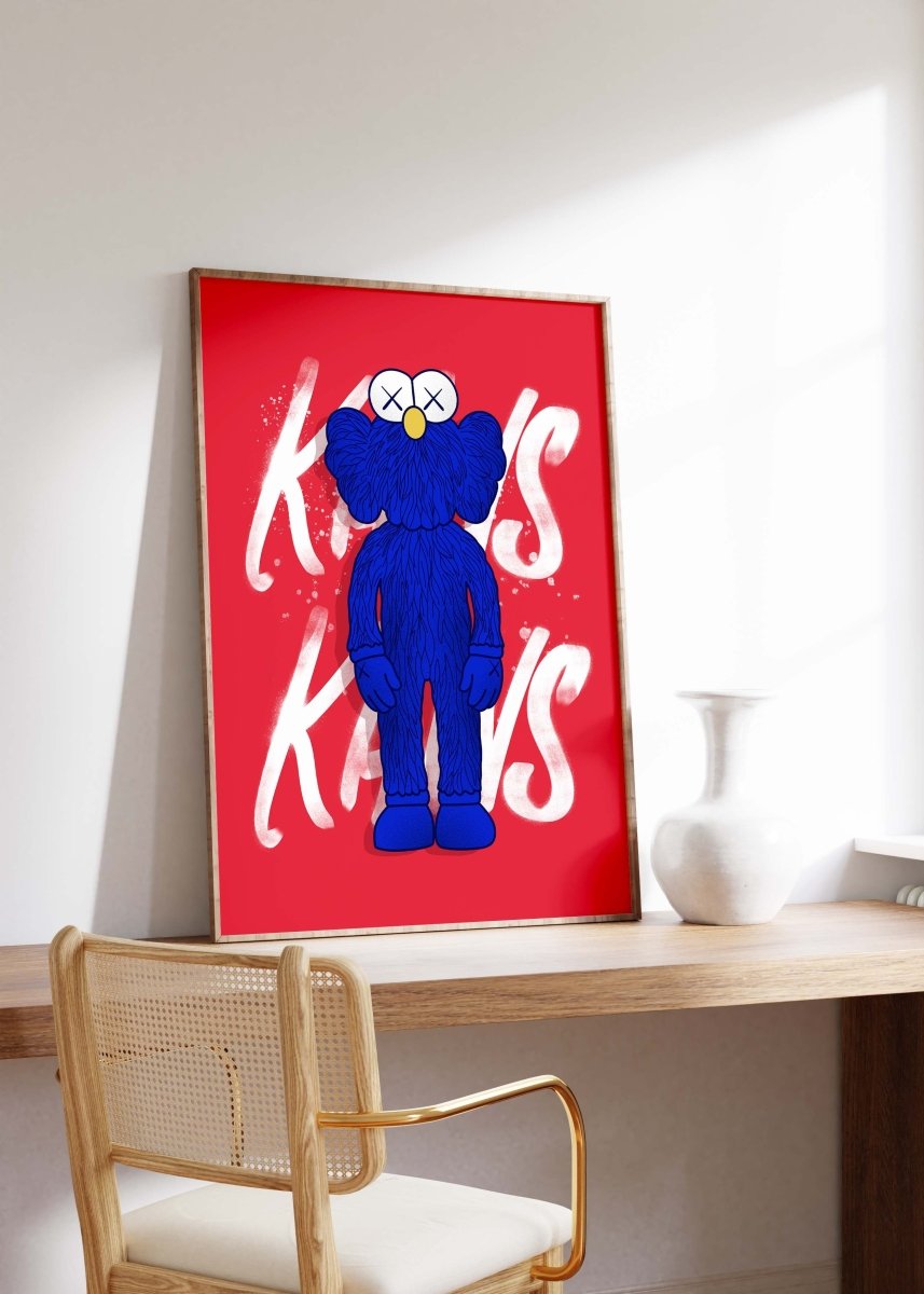 Blaue Street Art Figur Poster · Urban Pop Art Charakter Illustration · Moderne Graffiti Kunst · Print ohne Rahmen - justgoodmood