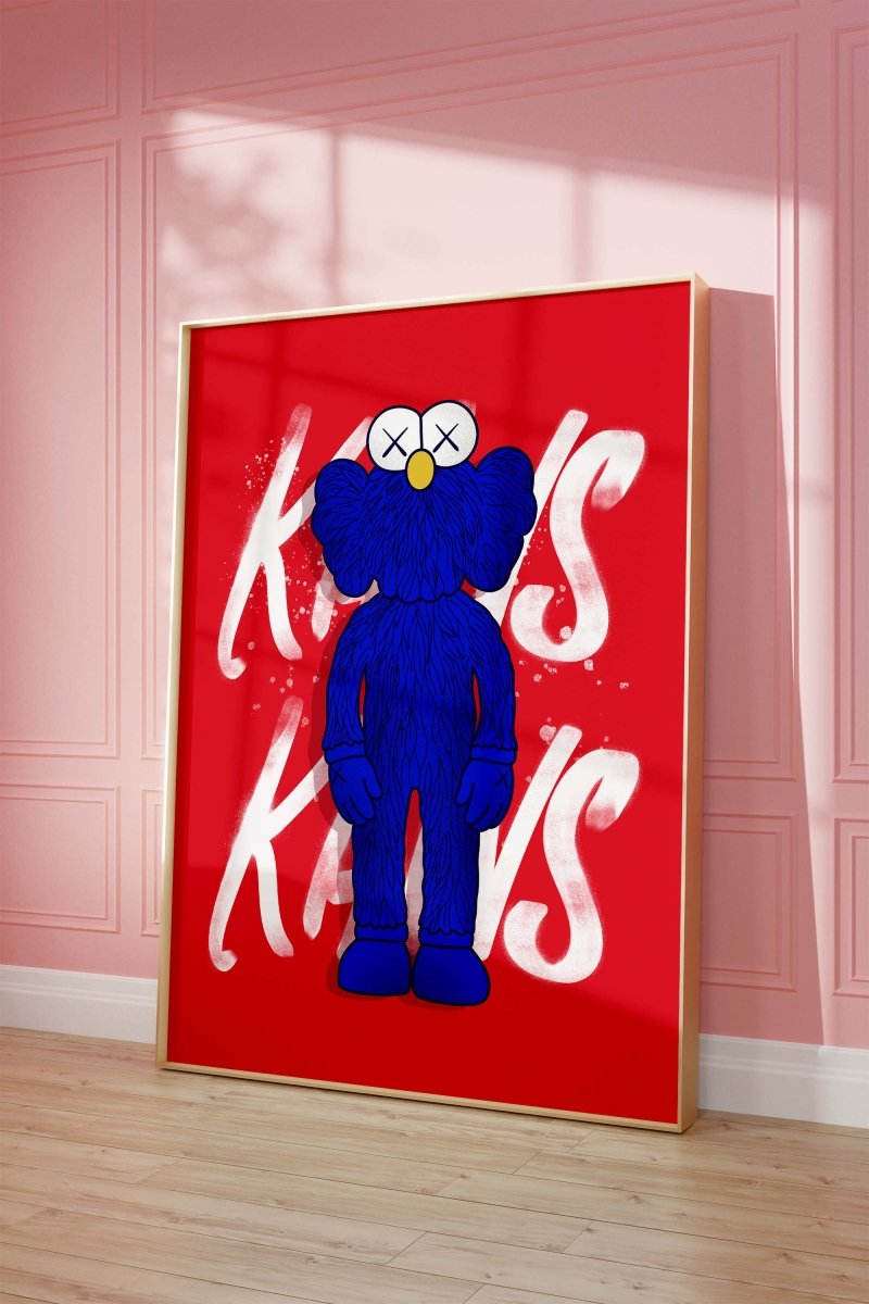 Blaue Street Art Figur Poster · Urban Pop Art Charakter Illustration · Moderne Graffiti Kunst · Print ohne Rahmen - justgoodmood