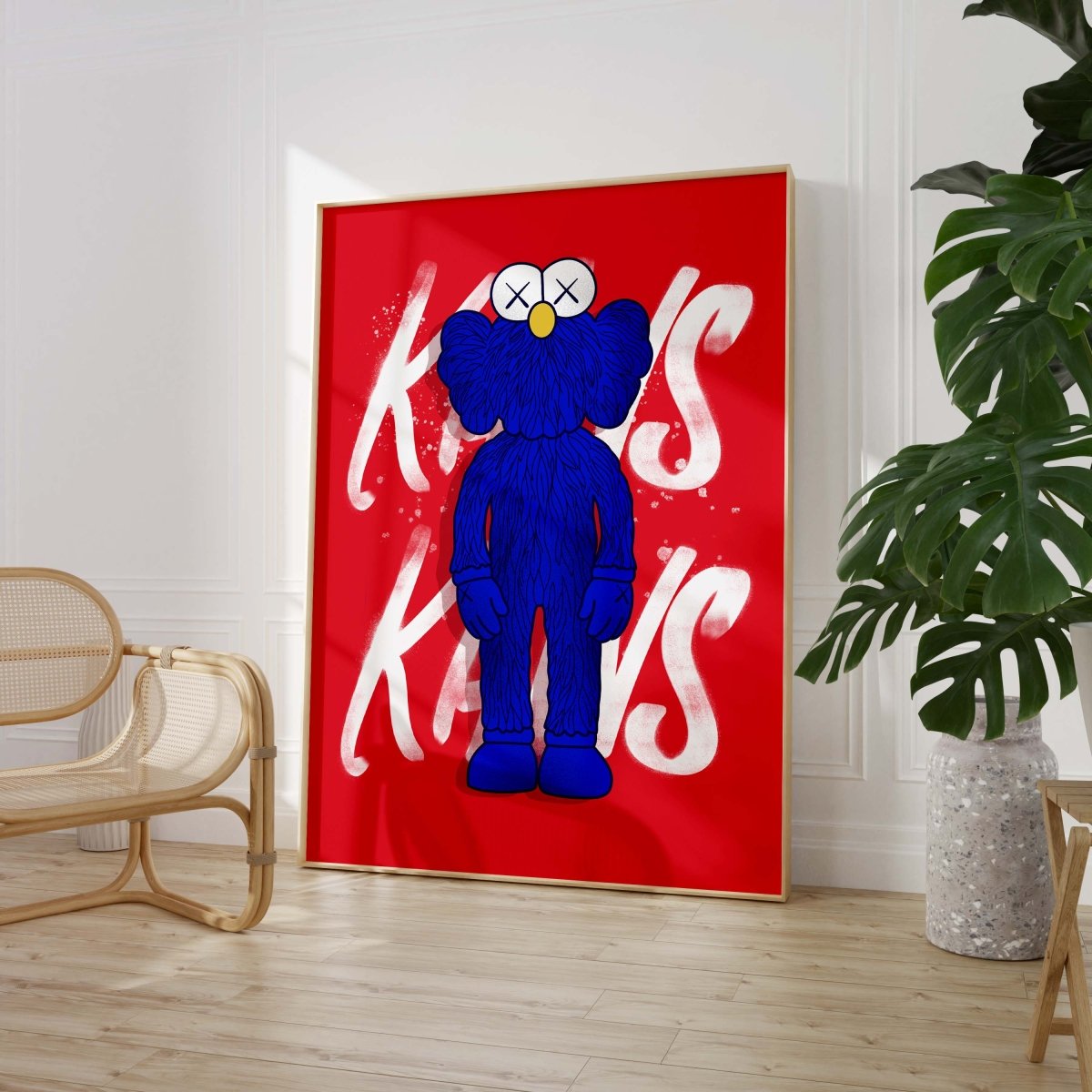Blaue Street Art Figur Poster · Urban Pop Art Charakter Illustration · Moderne Graffiti Kunst · Print ohne Rahmen - justgoodmood