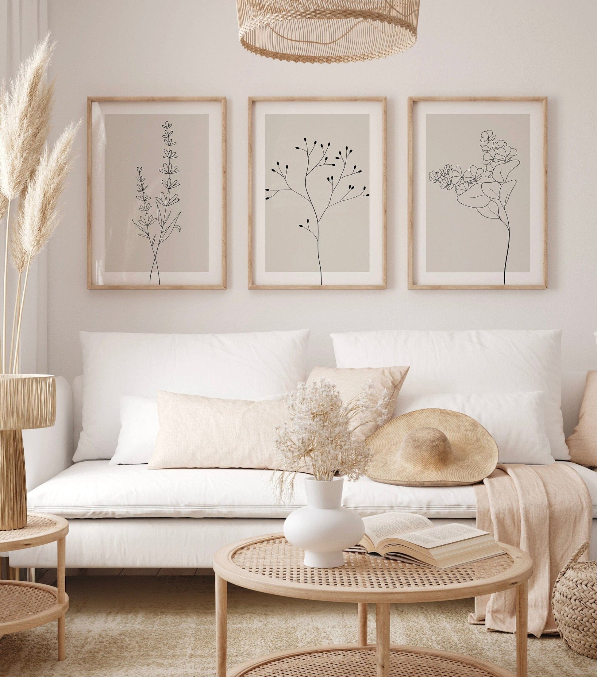 Blumen Minimalistisch Poster · Geschenkidee · Handgezeichnet · Abstract Flower · Line Art · Wand Deko · Deko Print ohne Rahmen - justgoodmood